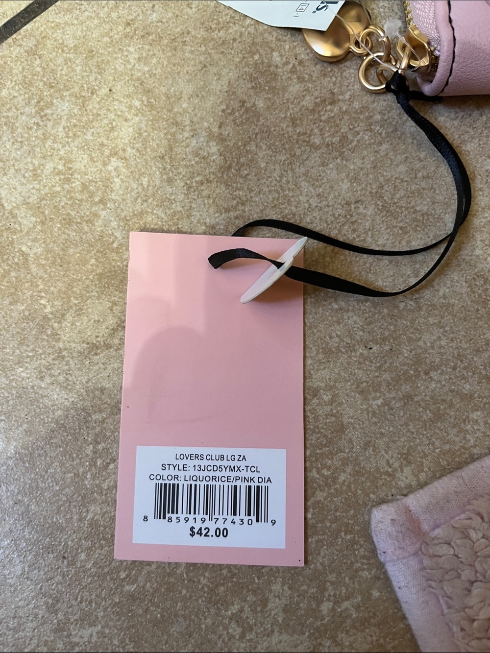 Juicy Couture Black Wallet with Pink Accents and Embroidered Crown - Picture 2 of 7